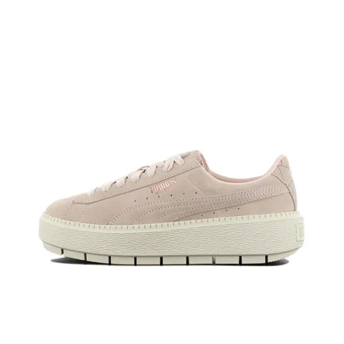 PUMA Suede Skateboard Shoes Women's Low-Top Cherry Blossom Pink