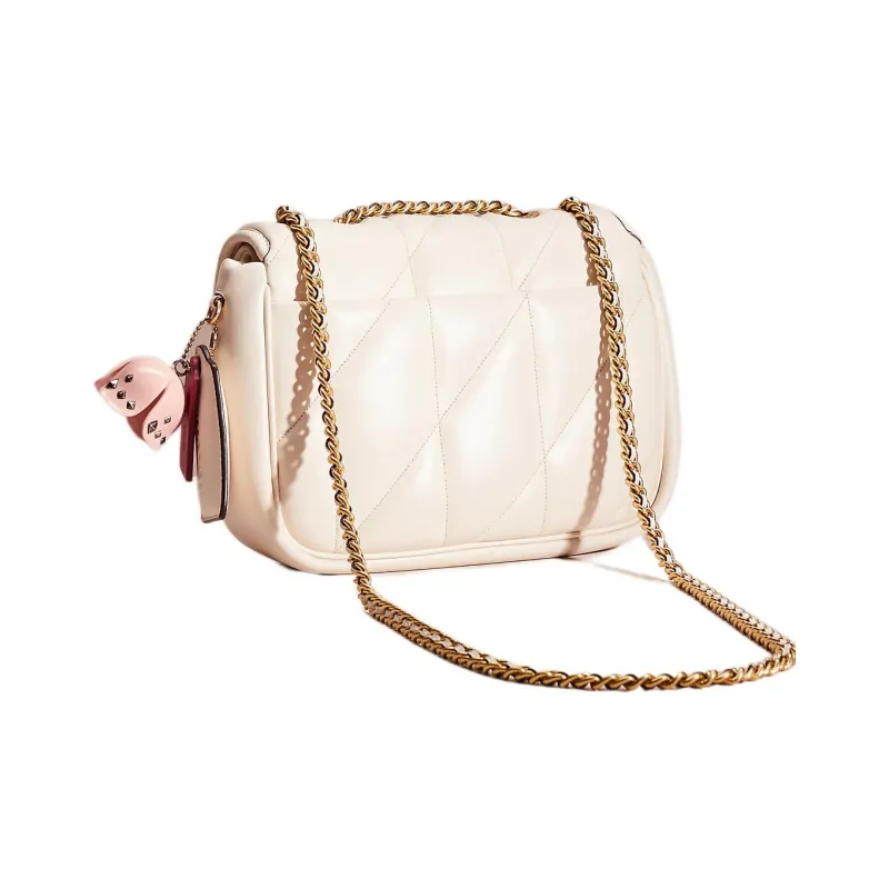 COACH Pillow Nappa Leather Crossbody Bags Shoulder Bags Medium Size Women's White-1