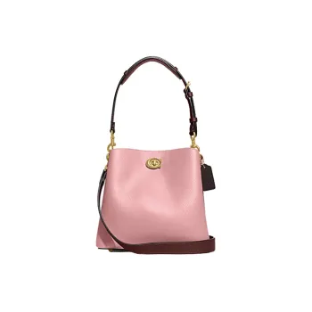 COACH Willow Pebbled Grained Leather Bucket Bags Handbag Crossbody Bag Women's Pink