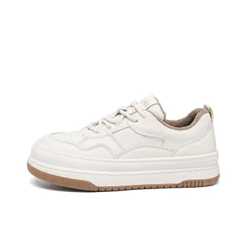 EBLAN Low Top Stylish Skateboarding Shoes Women's White Apricot