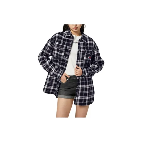 Tommy Hilfiger Shirts Women's Black/White Plaid Fabric