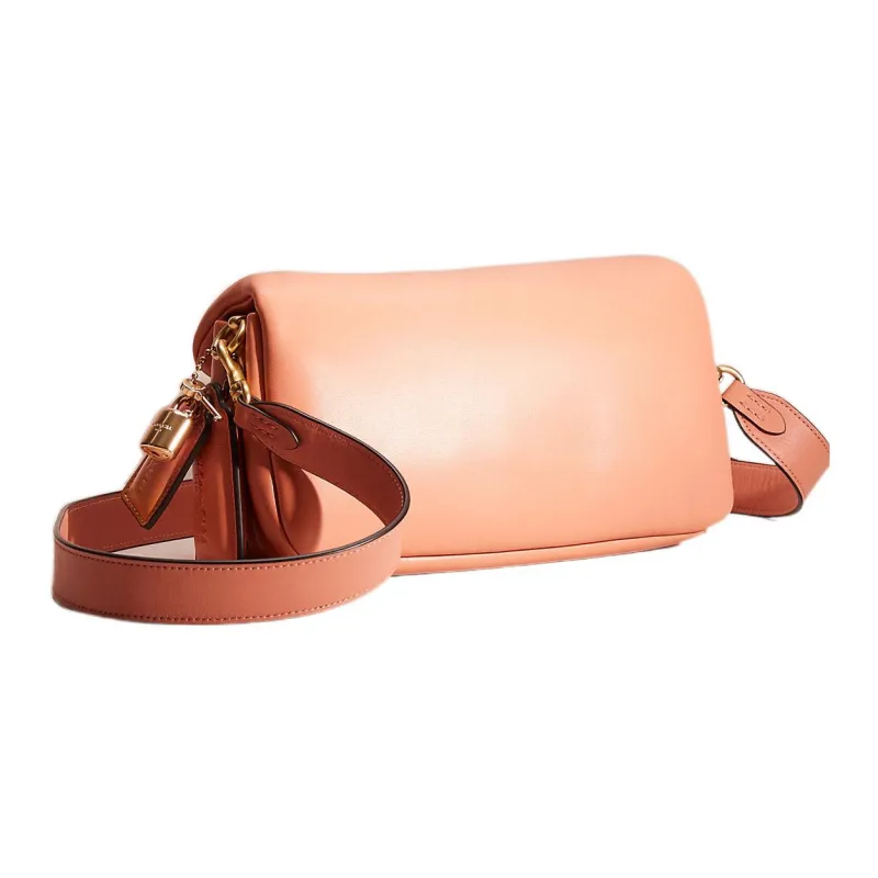COACH Pillow Nappa Leather Patchwork Leather Portable Crossbody Bag Shoulder Bag Women's Light Coral-2
