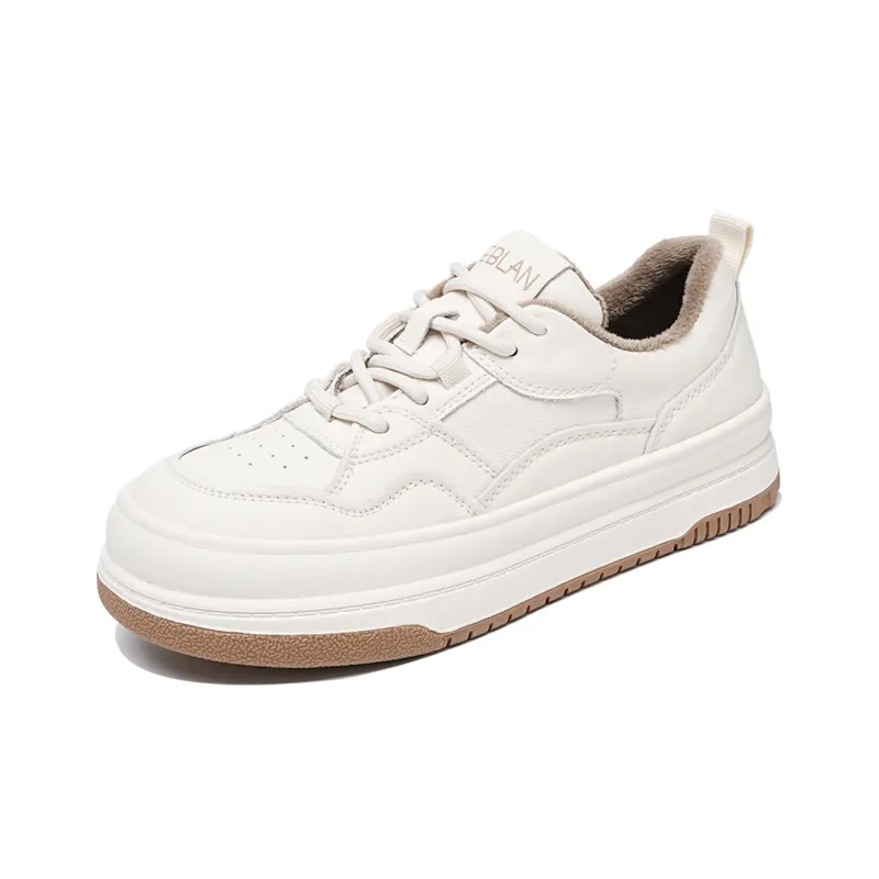 EBLAN Low Top Stylish Skateboarding Shoes Women's White Apricot-1