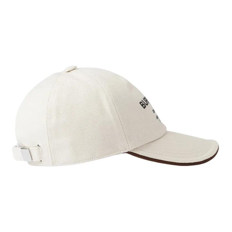 Burberry Horseferry Cotton Sheepskin Baseball Caps Men's White-1