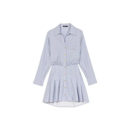 Maje Long-Sleeved Dresses Women's Light Blue