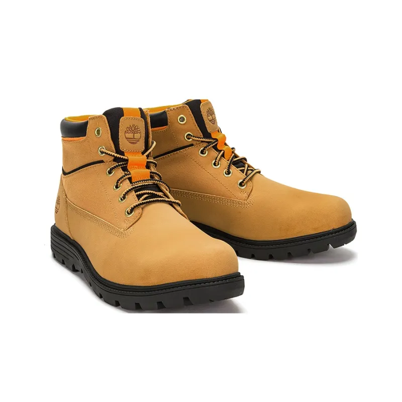 Timberland Anti Slip Wear Resistant High Top Outdoor Shoes Men's Brown Yellow-3