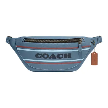 COACH Warren Cow Leather Shoulder Bag, Fanny Pack Large Size Women's Blue