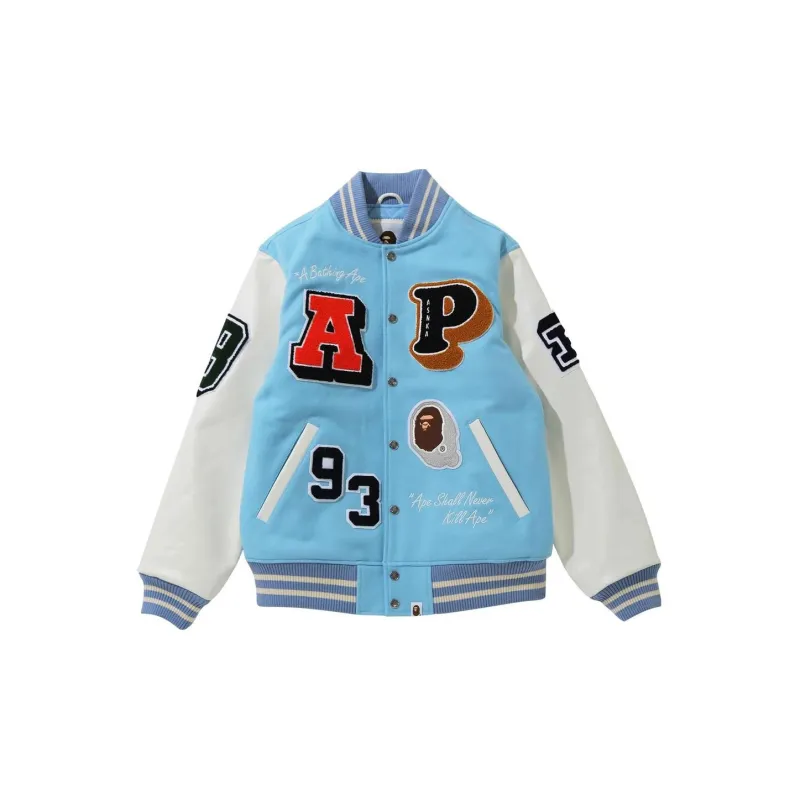 Bape Crazy Patch Varsity Jacket-1