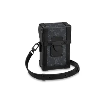 LOUIS VUITTON Trunk Vertical Cow Leather Canvas Shoulder Bag, Crossbody Bag, Wallet Regular Men's Black