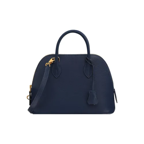 HERMES Bolide Evercolor Calfskin Bowling Bag Crossbody Handbag Women's 2Z Bleu Nuit Midnight Blue
