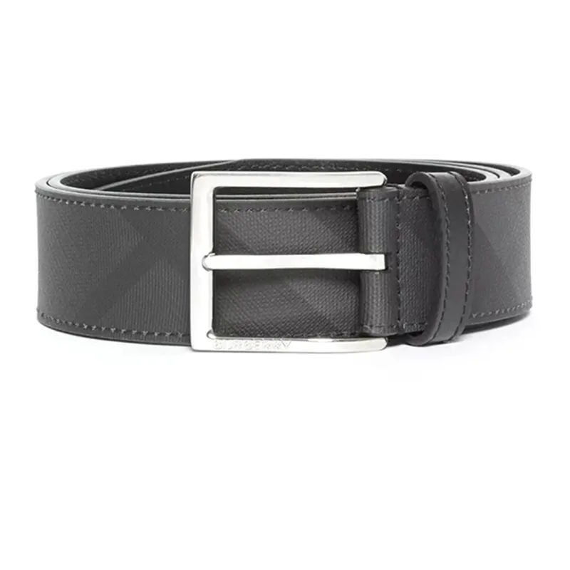 Burberry London Check And Leather Belt 1.6 Width-2