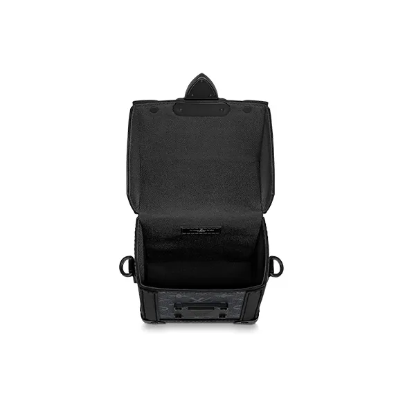 LOUIS VUITTON Trunk Vertical Cow Leather Canvas Shoulder Bag, Crossbody Bag, Wallet Regular Men's Black-3