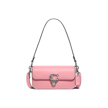 COACH Studio Cow Leather Shoulder Bag, Crossbody Bag Women's Floral Pink