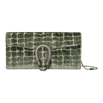 GUCCI Dionysus Velvet Jacquard Fabric Crossbody Bag Shoulder Bag Women's Green