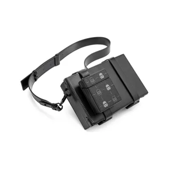 GUDI Microfiber Synthetic Leather Combo Box Bag, Small Square Bag, Shoulder Bag Medium Size Unisex Black