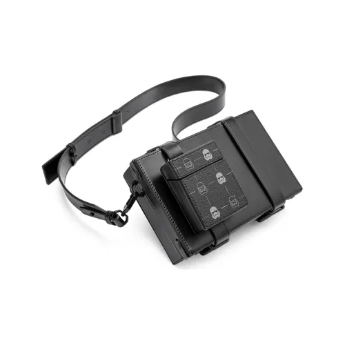 GUDI Microfiber Synthetic Leather Combo Box Bag, Small Square Bag, Shoulder Bag Medium Size Unisex Black