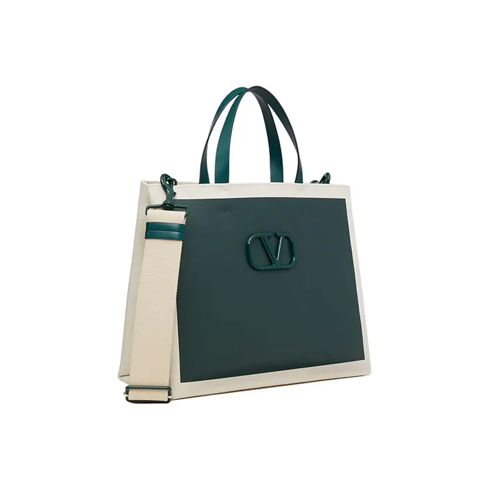 Valentino Vlogo Canvas Shoulder Bag, Crossbody Bag, Handbag Medium Size Men's Green-1