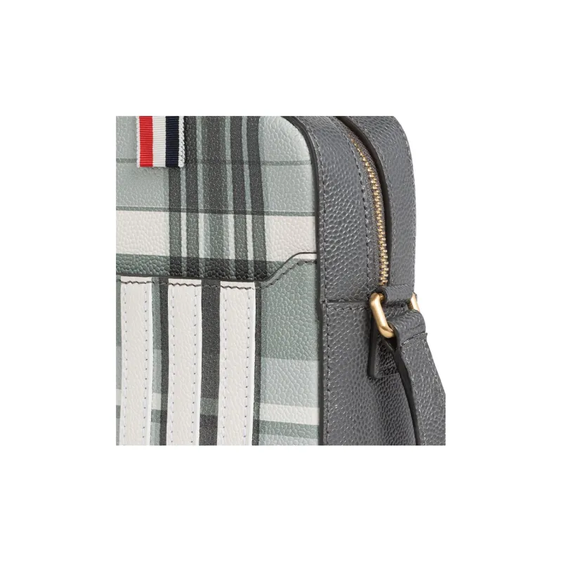 THOM BROWNE Checkered Zipped Messenger Bag-4