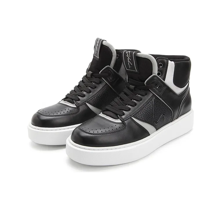 Satchi Skateboard Shoes Men High Top Black-2