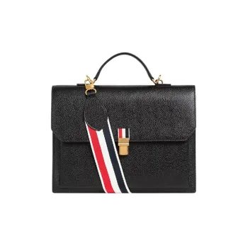THOM BROWNE· Calf Full Grain Leather Shoulder Bag Crossbody Bag Handbag Men's Black
