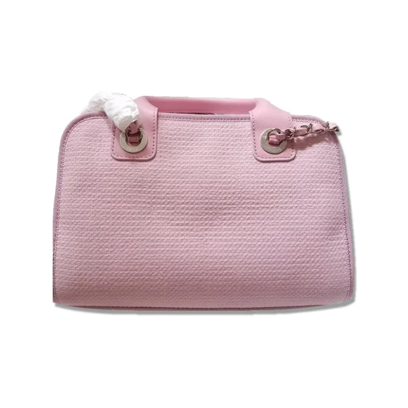 CHANEL Canvas Beach Bag, Bowling Bag, Pillow Bag, Handbag, Shoulder Bag, Crossbody Bag Trumpets Women's Pink-2