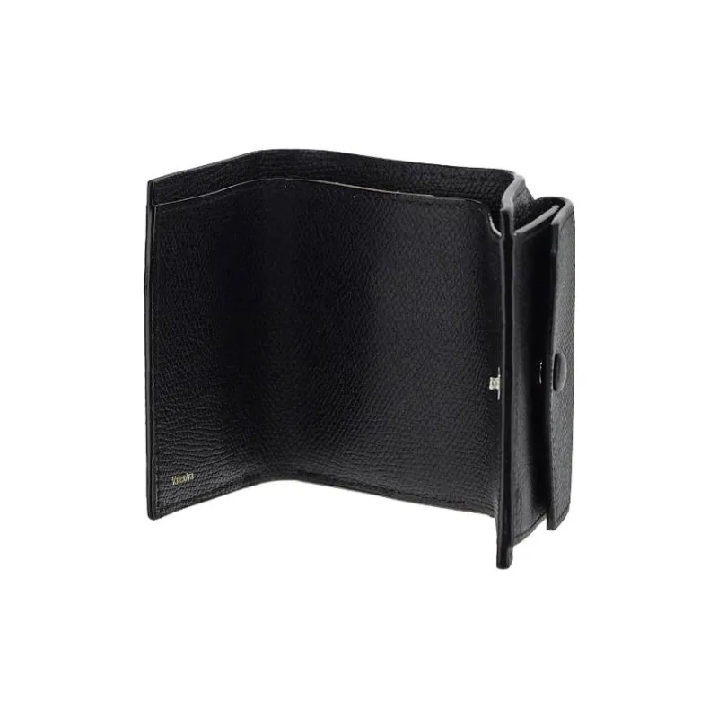 Valextra Millepunte Calfskin Coin Purse Small Size Men's Black-3