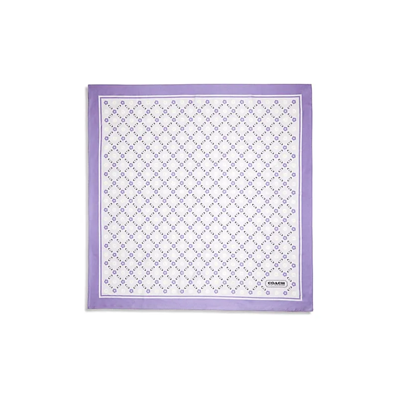 COACH Silk Scarf Women's Purple-0