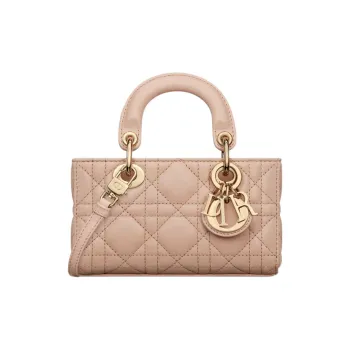 DIOR Lady D-JOY Sheepskin Daisie Bag Shoulder Bag Crossbody Bag Handbag Extra Mini Women's Sand Pink