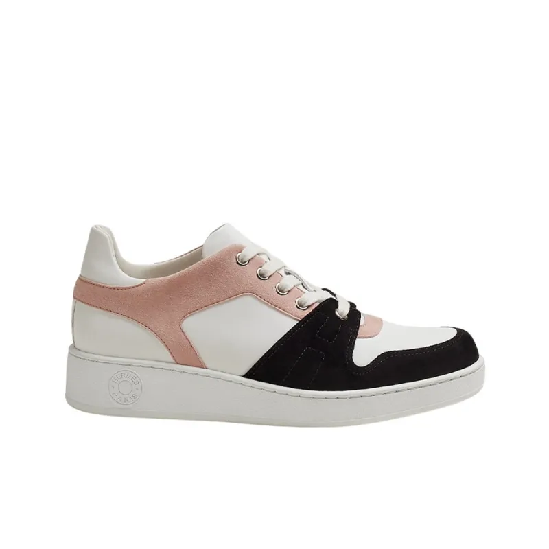HERMES Low Top Stylish Skateboarding Shoes Women's White Pink Black-1