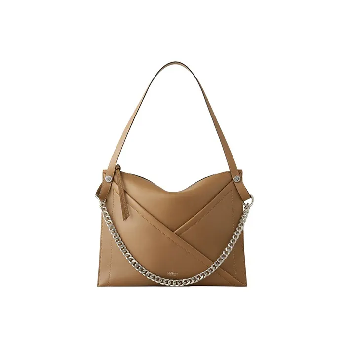 Mulberry Calfskin One Shoulder Handbags Large Size Women's Brown-0