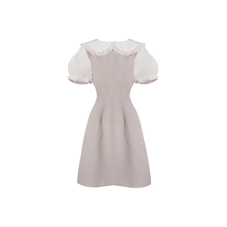 JINYE ORIENTAL A Line Skirt Cropped Dress Summer Women's Apricot-1
