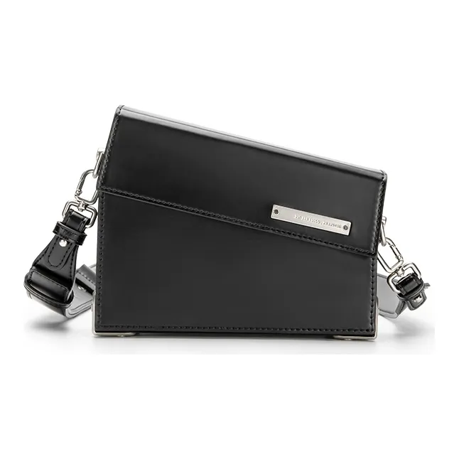 GUDI Microfiber Synthetic Leather Small Square Bag Shoulder Bag Regular Unisex Black-0