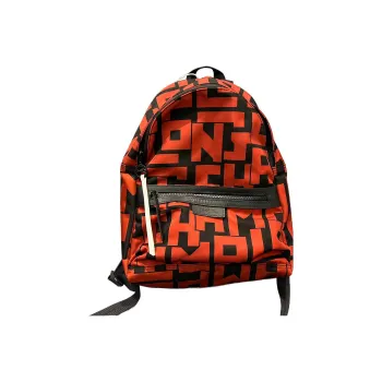 LONGCHAMP Le Pliage Fabric Cow Leather Patchwork Backpack Small Size Women's Orange
