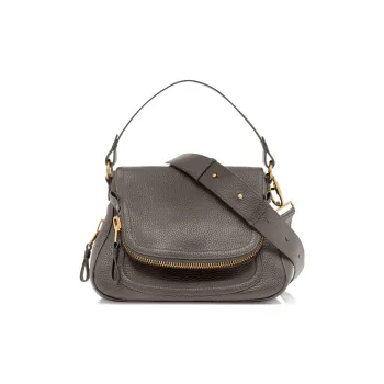 TOM FORD Grained Leather Shoulder Bag Crossbody Bag Handbag Medium Size Women's Gray