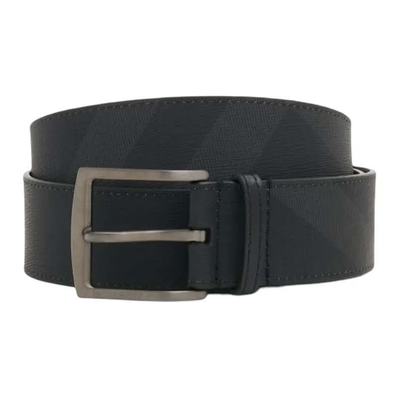 Burberry Classic Plaid With Leather Men's Width: 4cm-1