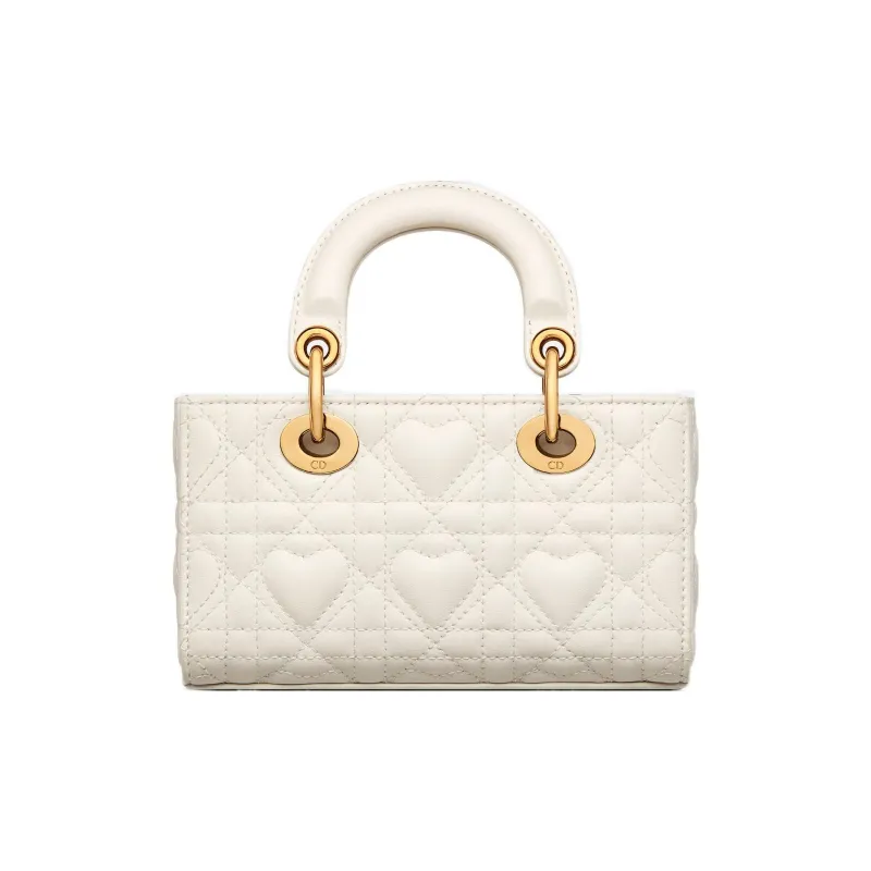 DIOR Lady D Joy Lambskin Lady Dior Bag, Shoulder Bag, Crossbody Bag, Handbag Extra Mini Women's Milk White-2