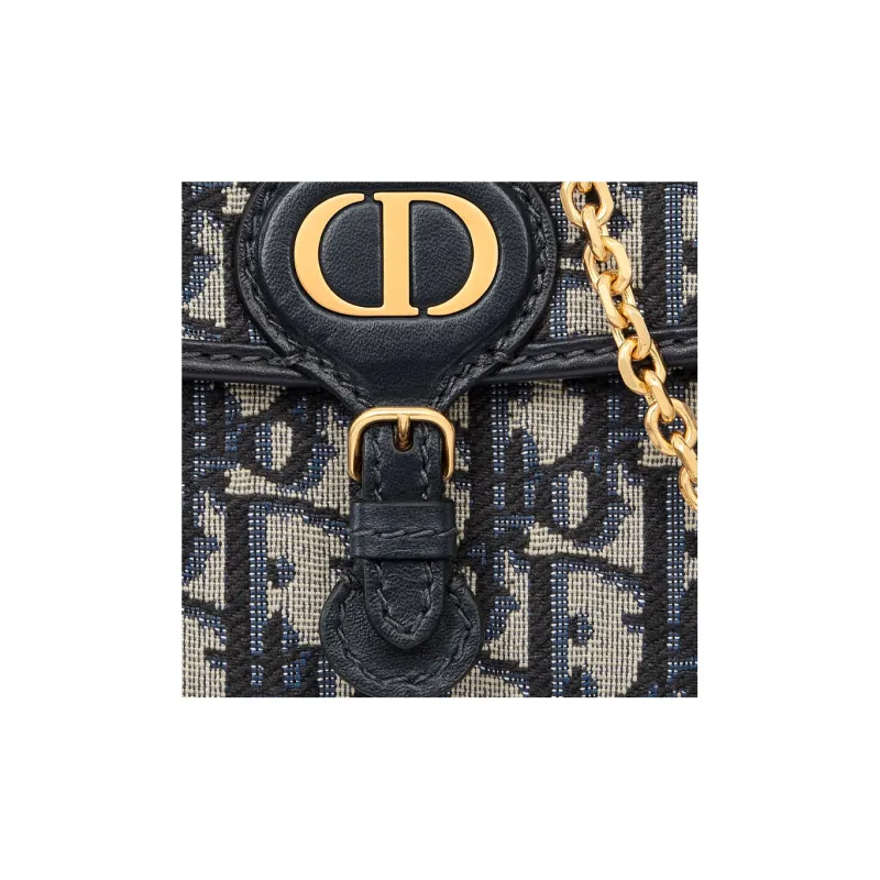 DIOR Bobby Fabric Card Holders Clutches Shoulder Bag Crossbody Bag Regular Women's Blue-6