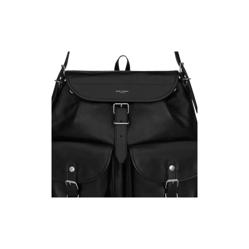 SAINT LAURENT Smooth Leather Handbags Shoulder Bags Men's Black-4