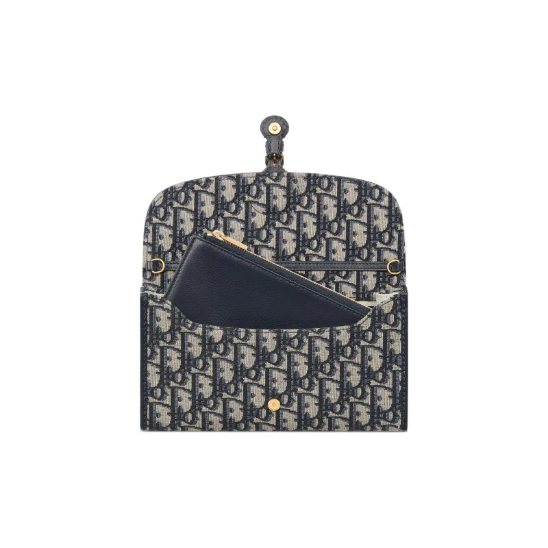 DIOR Bobby Fabric Card Holders Clutches Shoulder Bag Crossbody Bag Regular Women's Blue-4