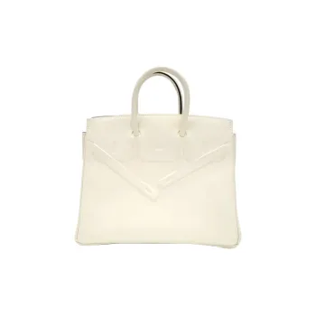 HERMES Birkin Swift Leather Birkin Bag Shadow Handbag Women's Cream White