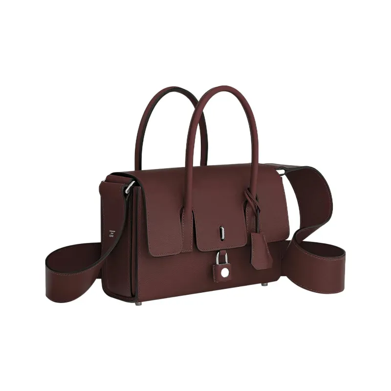 HERMES New Drag 22 Evercolor Leather Crossbody Bag, Handbag Women's 0G Rouge Sellier Saddle Red-1