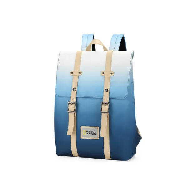 NATIONAL GEOGRAPHIC Fabric Backpack Medium Size Unisex Blue/Red/Khaki/Black-1