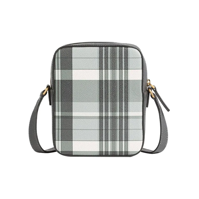 THOM BROWNE Checkered Zipped Messenger Bag-2