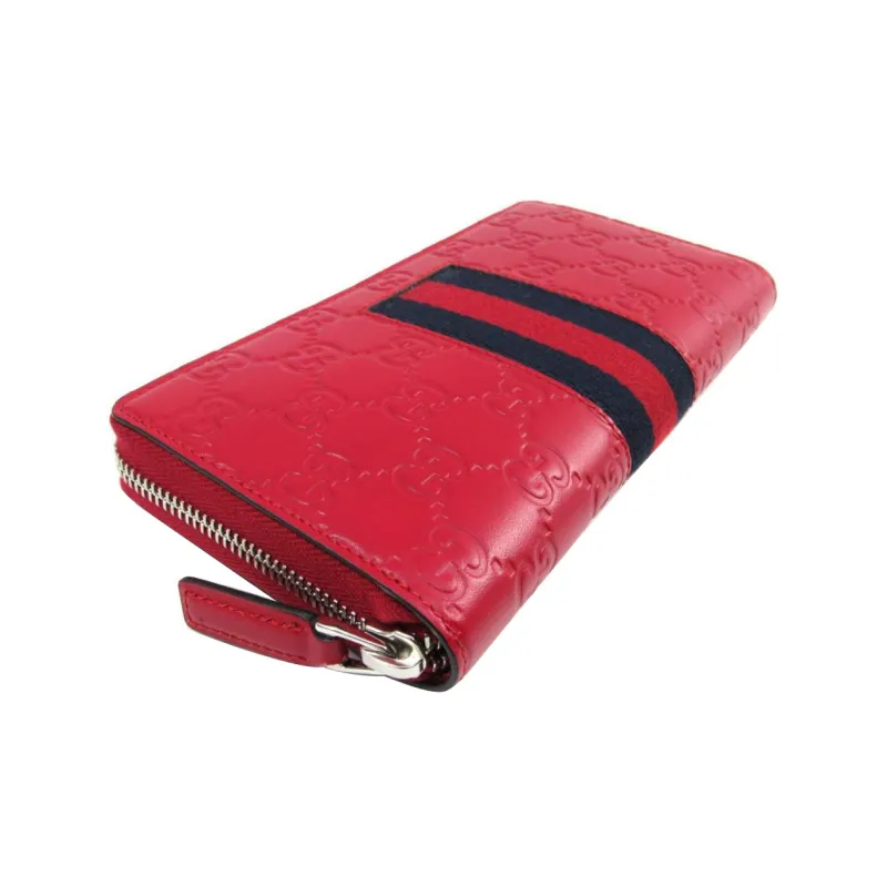 GUCCI Canvas With Leather Wallet Men's Red-2