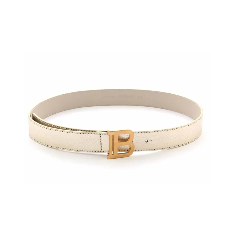 BALMAIN Trendy Versatile Individual Smooth Buckle Belt Grade School Gold-0