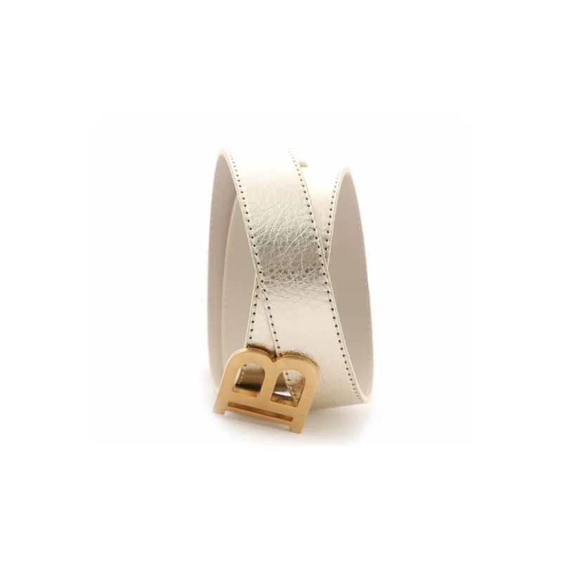 BALMAIN Trendy Versatile Individual Smooth Buckle Belt Grade School Gold-1