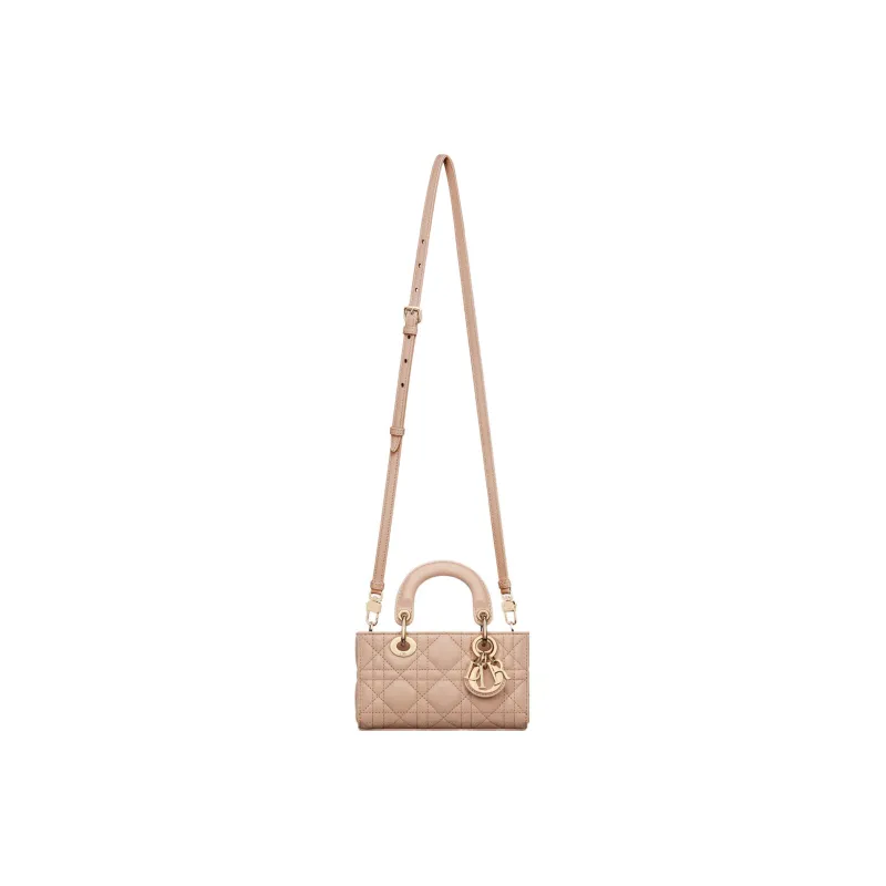 DIOR Lady D-JOY Sheepskin Daisie Bag Shoulder Bag Crossbody Bag Handbag Extra Mini Women's Sand Pink-5