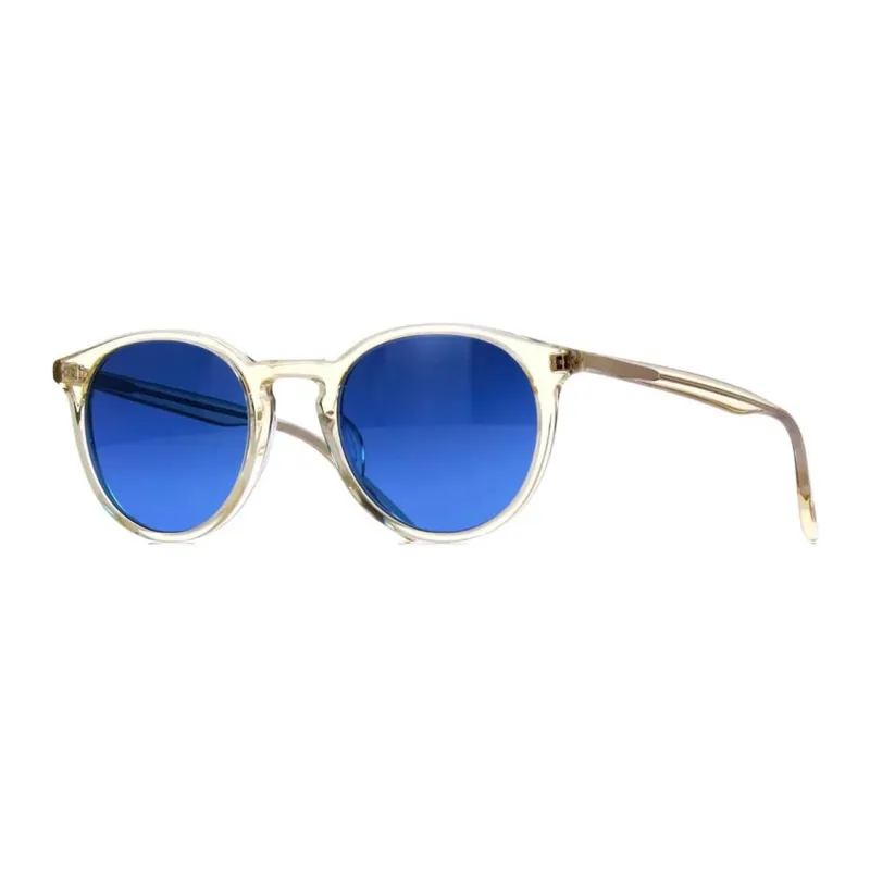 BARTON PERREIRA Plate Frame Oval Sunglass Unisex Gold/Blue-0