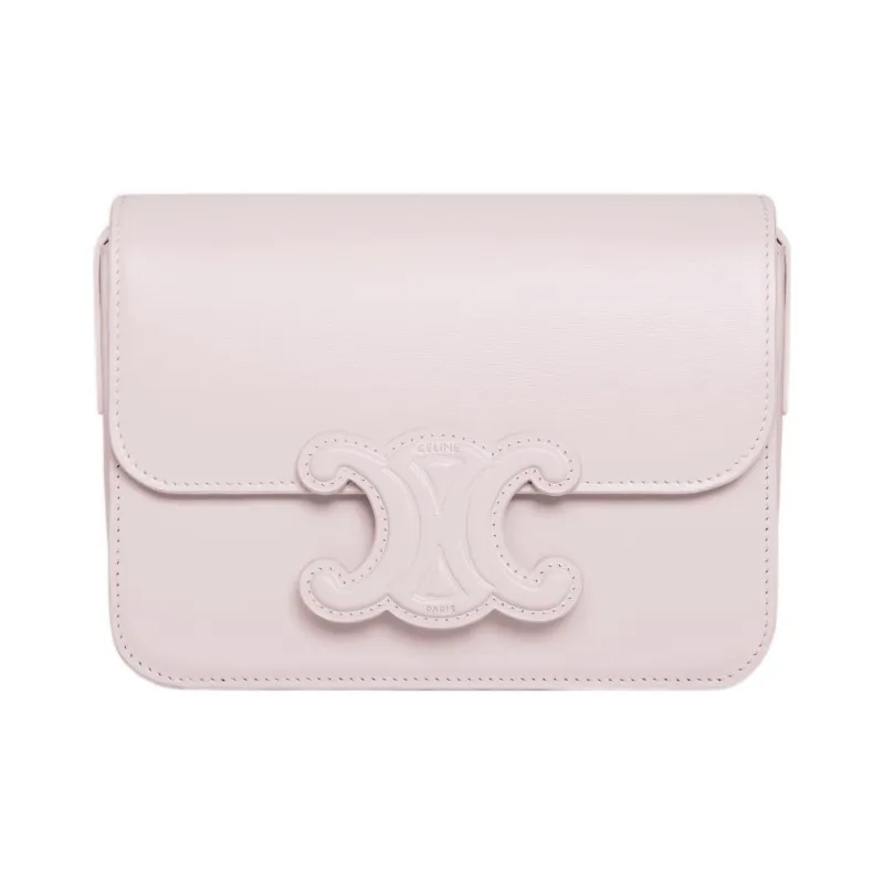 CELINE Triomphe Arc De Triomphe Cow Leather Shoulder Bag, Crossbody Bag Women's Light Pink-0