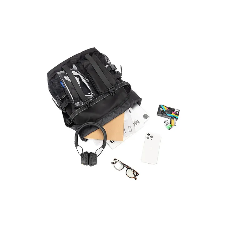 Land Gulls Nylon Backpack Unisex Black-3